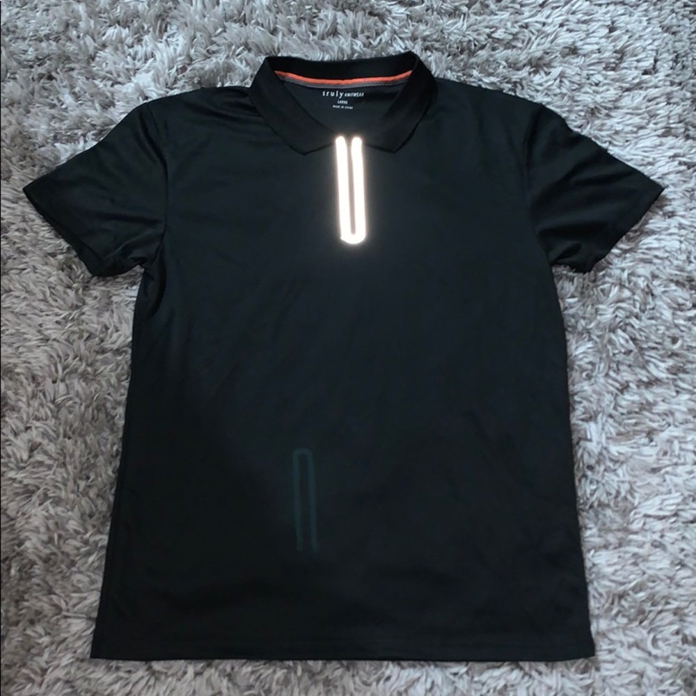 Truly knitwear men’s large 1/4 zip mesh polo